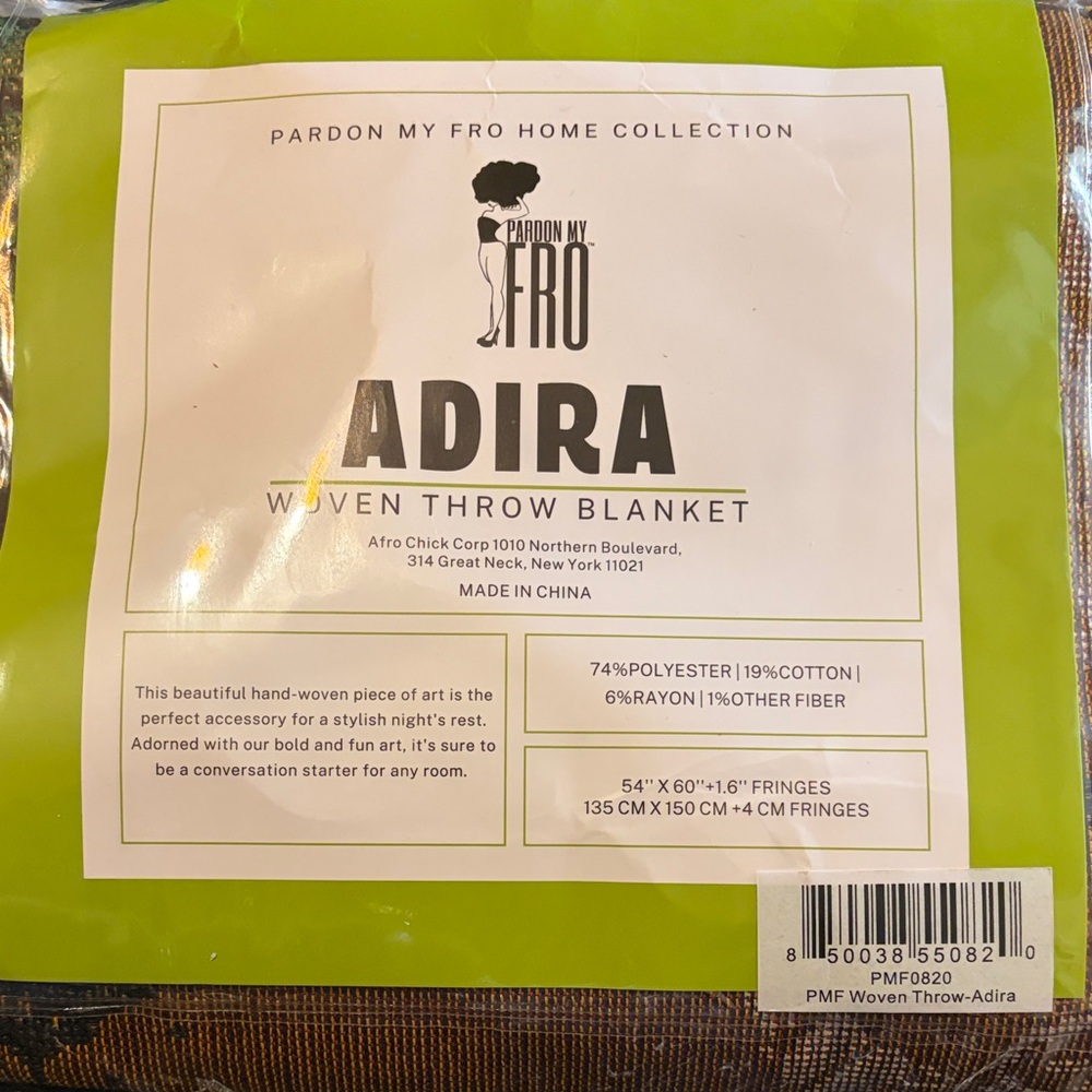 Pardon my fro Adira woven throw blanket, pardon my flow home collection